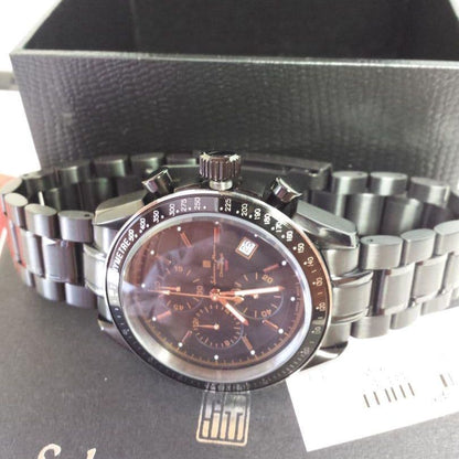 Full Black IP Coating Center Chronograph Limited Men Watch #QYBDS9