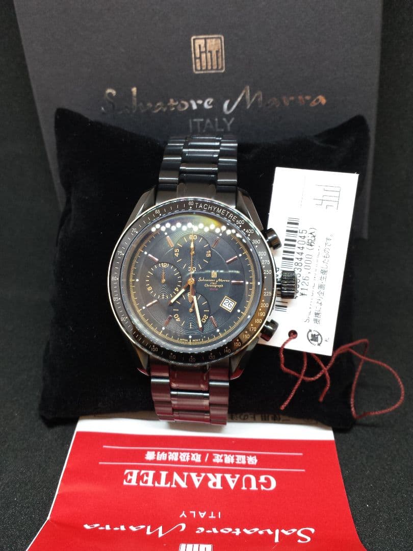 Full Black IP Coating Center Chronograph Limited Men Watch #QYBDS9