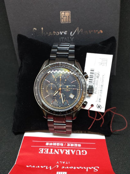 Full Black IP Coating Center Chronograph Limited Men Watch #QYBDS9
