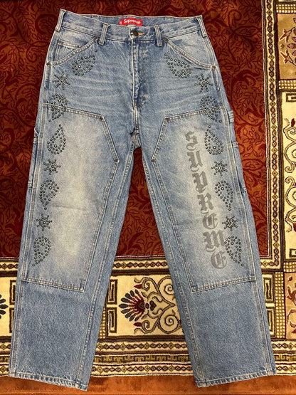 Paisley Studded Double Knee Painter Pant #QY3OMR