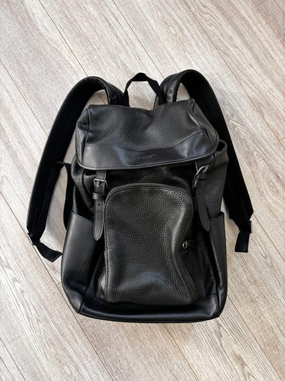 COACH Pebble Leather Backpack Black #QYKDGI