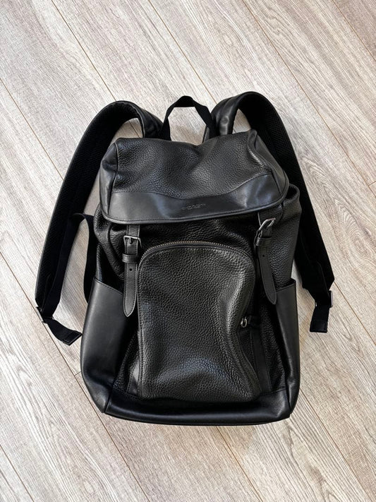 COACH Pebble Leather Backpack Black #QYKDGI