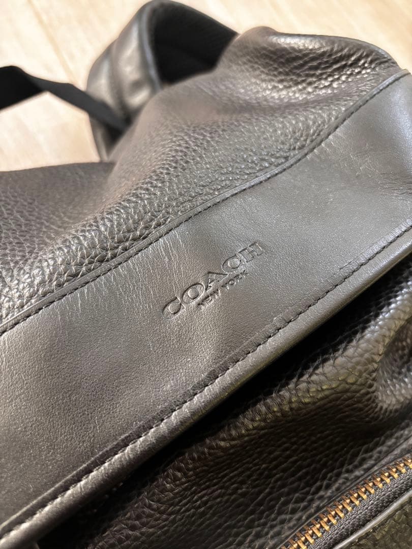 COACH Pebble Leather Backpack Black #QYKDGI