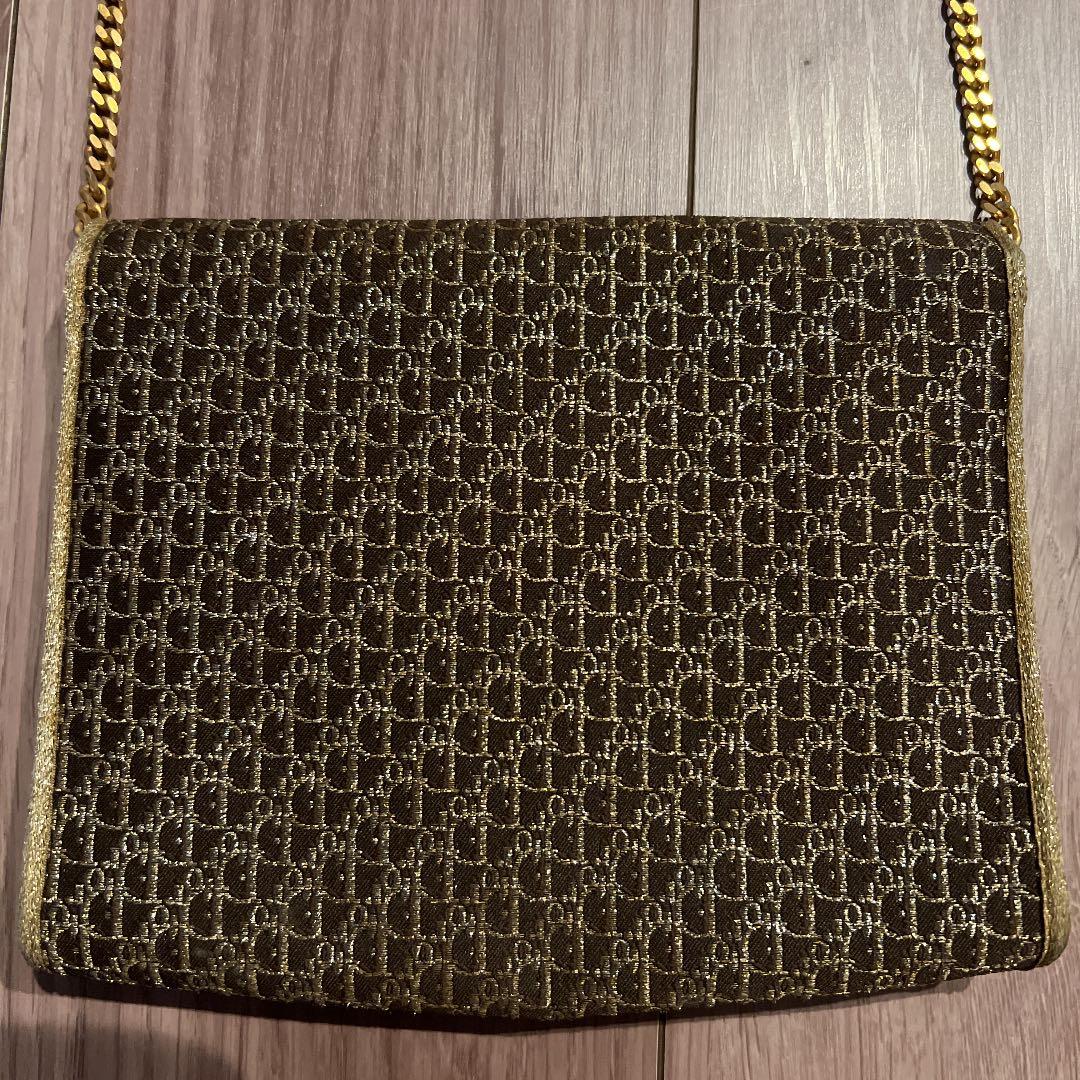 Christian Dior Vintage Gold Leather Shoulder Bag 50yr Old #QY8LW0