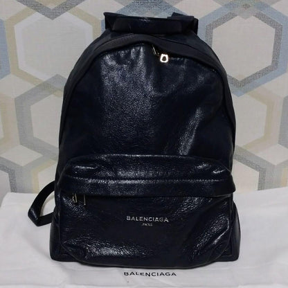 BALENCIAGA Backpack in Wrinkled Leather Blue #QYL84Q