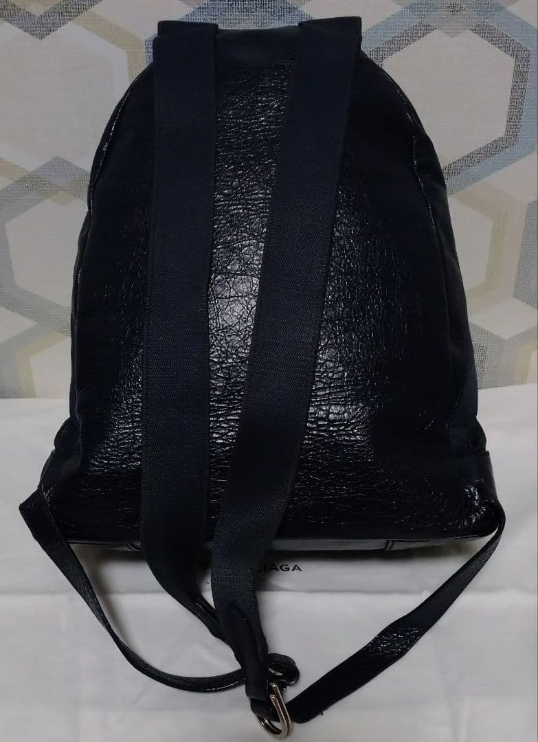 BALENCIAGA Backpack in Wrinkled Leather Blue #QYL84Q