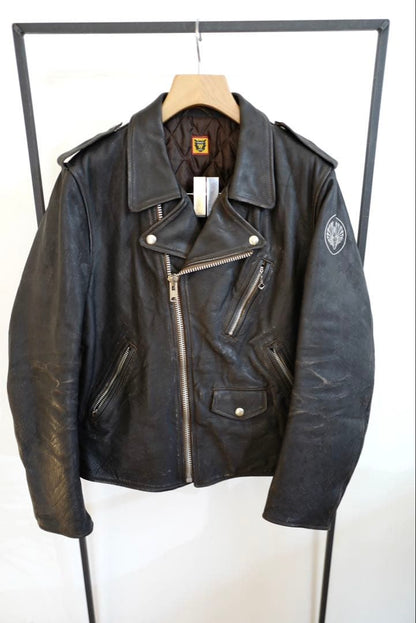 HUMAN MADE Black Leather Double Rider Jacket #QYGQ73