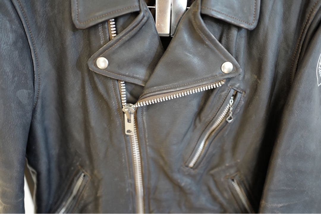 HUMAN MADE Black Leather Double Rider Jacket #QYGQ73
