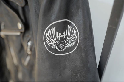 HUMAN MADE Black Leather Double Rider Jacket #QYGQ73