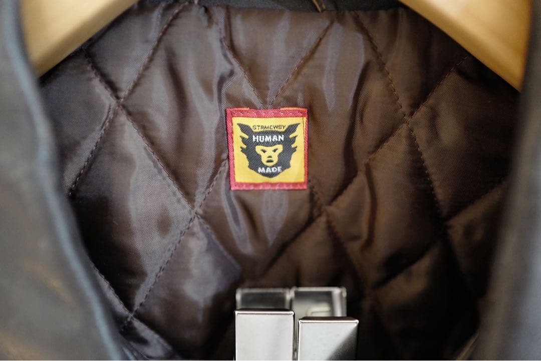 HUMAN MADE Black Leather Double Rider Jacket #QYGQ73