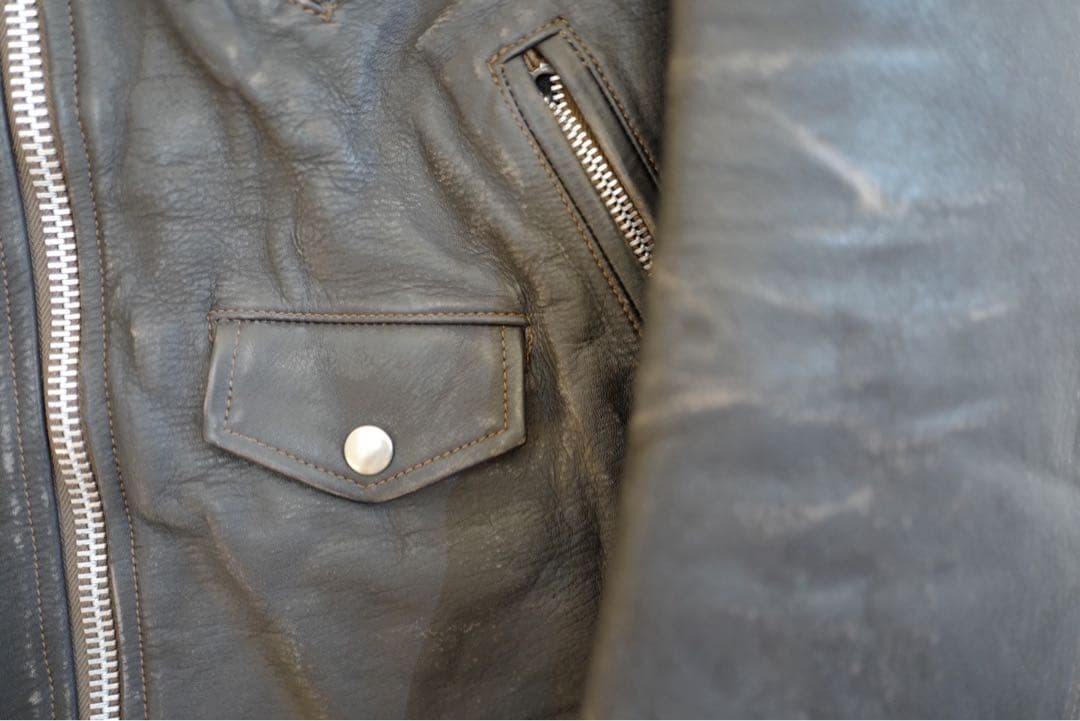HUMAN MADE Black Leather Double Rider Jacket #QYGQ73