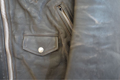 HUMAN MADE Black Leather Double Rider Jacket #QYGQ73