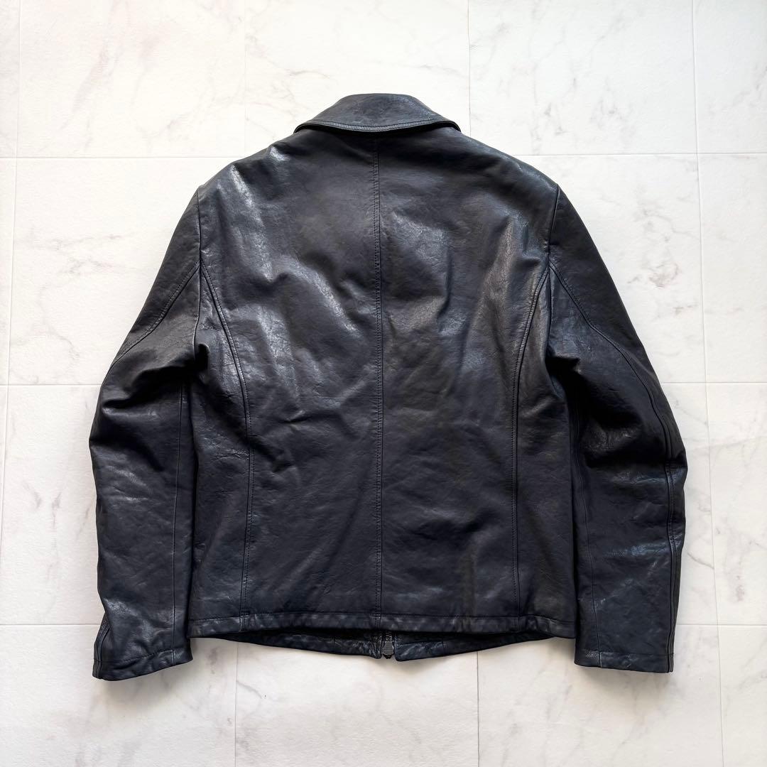 Giorgio Armani leather jacket with leather tag, black sheepskin #QY0V6G
