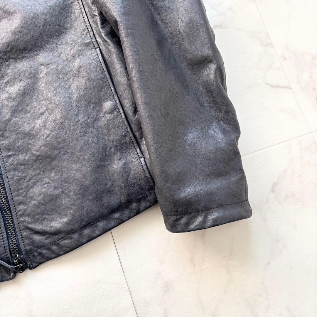 Giorgio Armani leather jacket with leather tag, black sheepskin #QY0V6G