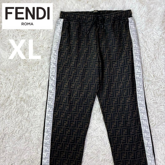 FENDI Zucca pattern track pants, size XL #QYAXTU