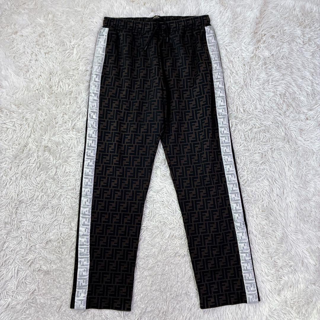 FENDI Zucca pattern track pants, size XL #QYAXTU