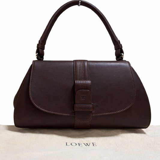 LOEWE Anagram One-Shoulder Handbag, Leather, Brown #QY00OH