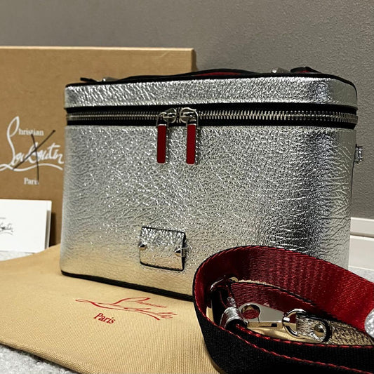 20SS Christian Louboutin Kipi Pouch Shoulder Bag, Silver Spike Silver #QYBD04
