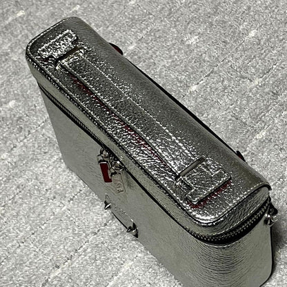 20SS Christian Louboutin Kipi Pouch Shoulder Bag, Silver Spike Silver #QYBD04