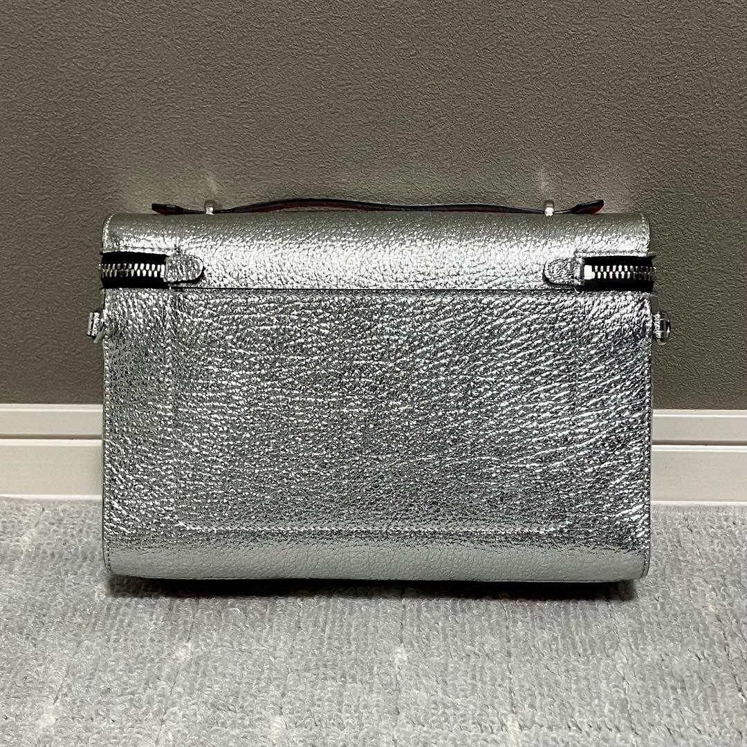 20SS Christian Louboutin Kipi Pouch Shoulder Bag, Silver Spike Silver #QYBD04