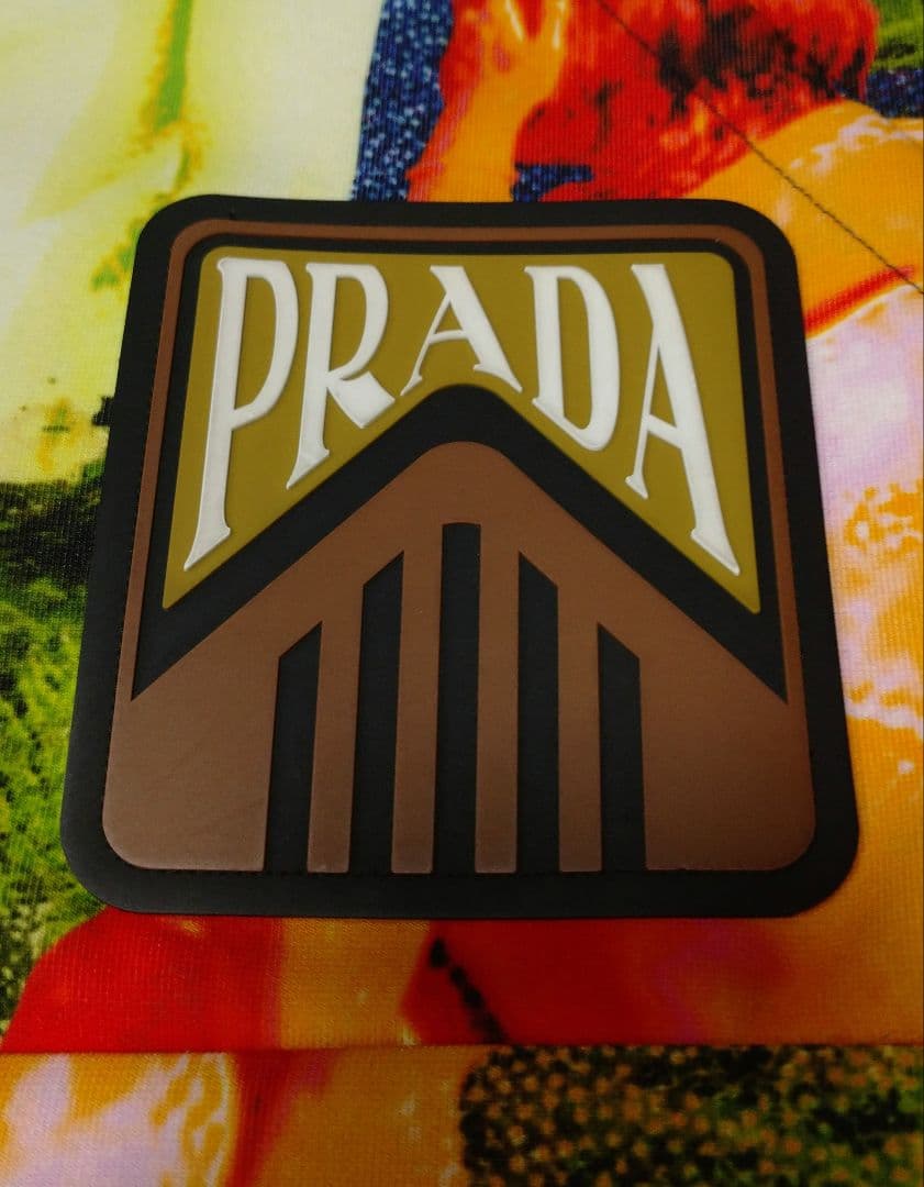 Prada portrait print hoodie, orange, size S #QY1QB3