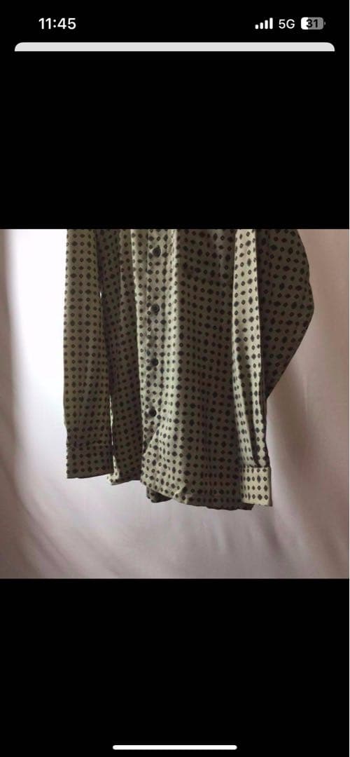 BALENCIAGA Polka Dot Long Sleeve Shirt, Size M #QY0V90