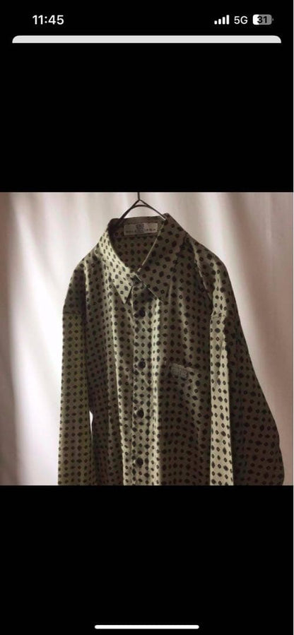 BALENCIAGA Polka Dot Long Sleeve Shirt, Size M #QY0V90