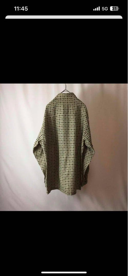 BALENCIAGA Polka Dot Long Sleeve Shirt, Size M #QY0V90