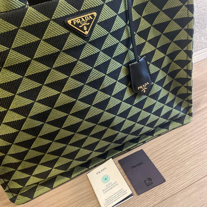PRADA 2VG099 Symbol Embroidery Fabric Green #QYI8OA