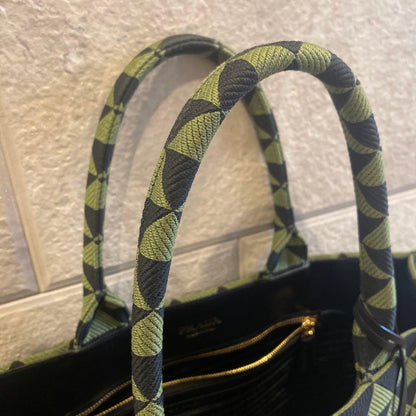 PRADA 2VG099 Symbol Embroidery Fabric Green #QYI8OA