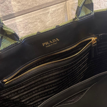 PRADA 2VG099 Symbol Embroidery Fabric Green #QYI8OA