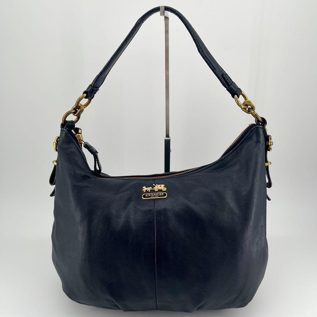 Coach Hobo Madison 2-way shoulder bag in black leather #QYAINO