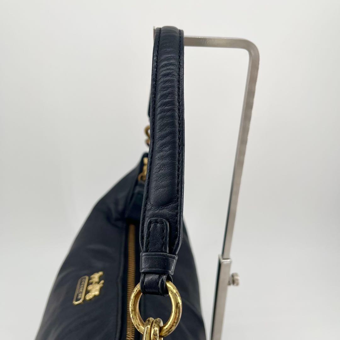 Coach Hobo Madison 2-way shoulder bag in black leather #QYAINO