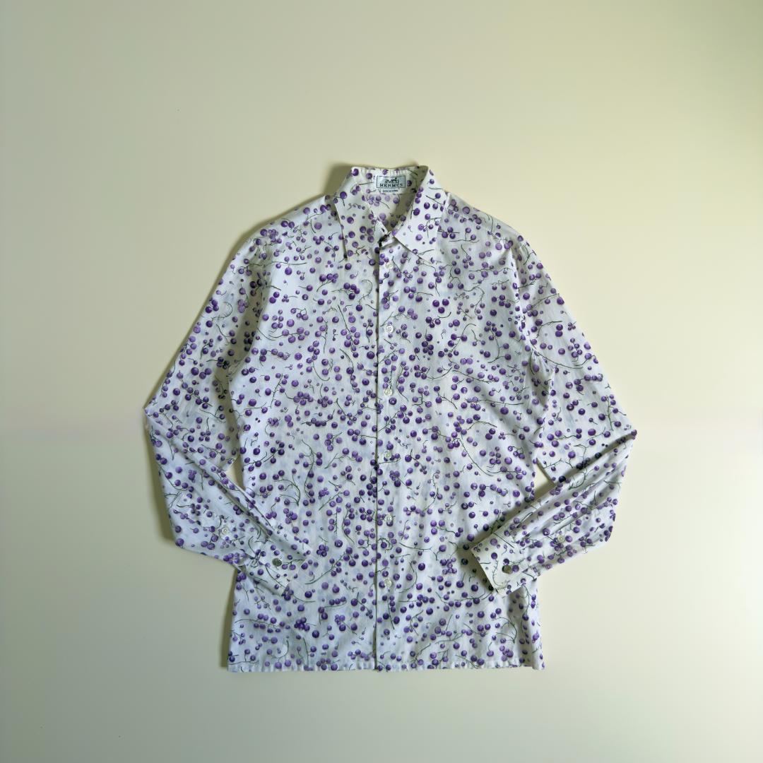 HERMES 2010s Blueberry Pattern Shirt #PGD2SA