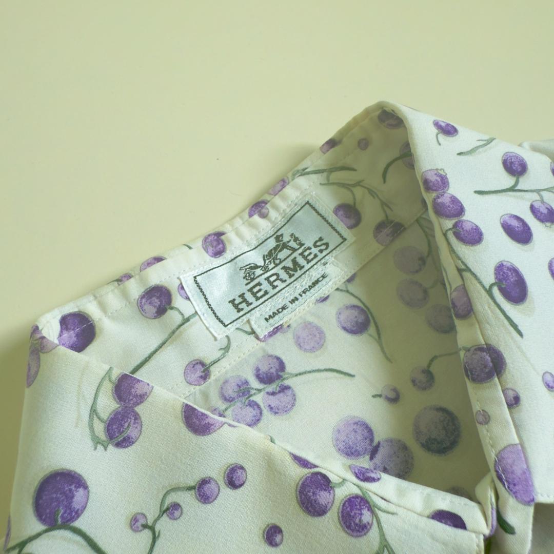 HERMES 2010s Blueberry Pattern Shirt #PGD2SA