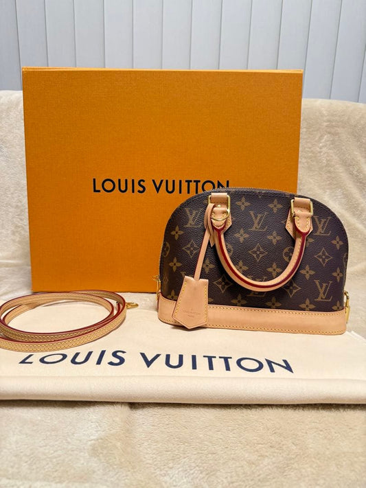 LOUIS VUITTON Alma Mini Brown Monogram Canvas Handbag #QYA4DA
