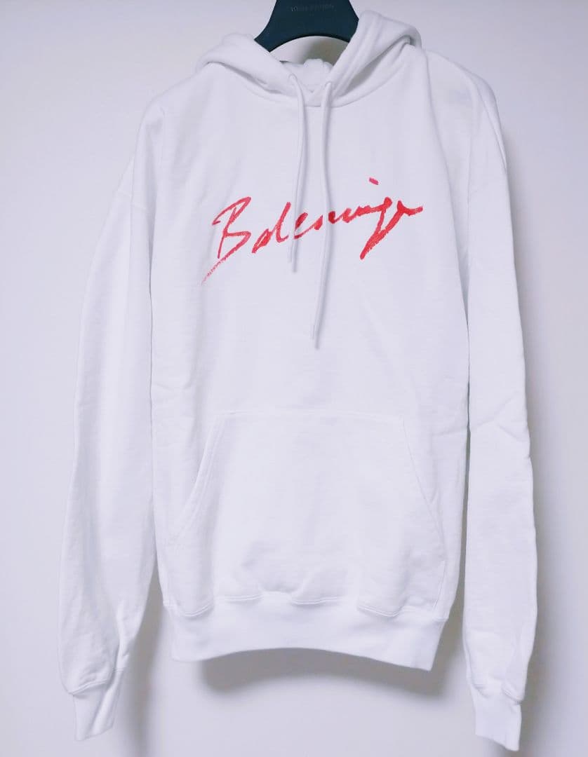 Balenciaga Lipstick Logo Hoodie White XS #QYF0VK