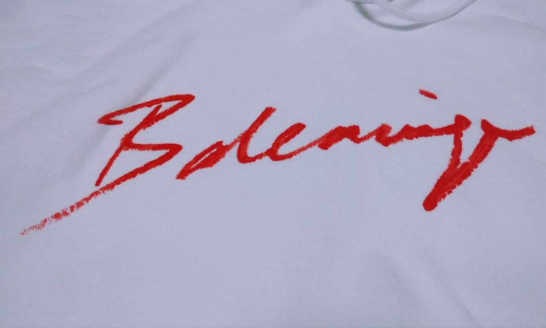 Balenciaga Lipstick Logo Hoodie White XS #QYF0VK