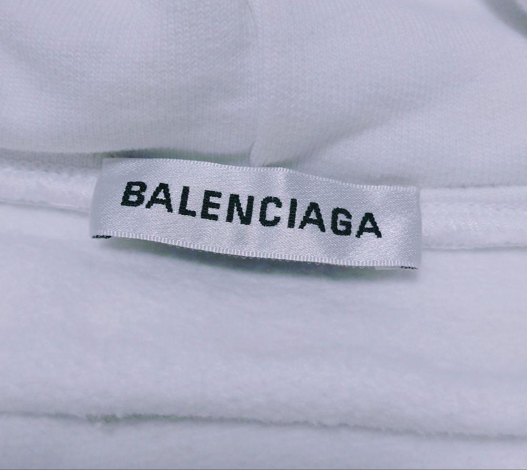 Balenciaga Lipstick Logo Hoodie White XS #QYF0VK