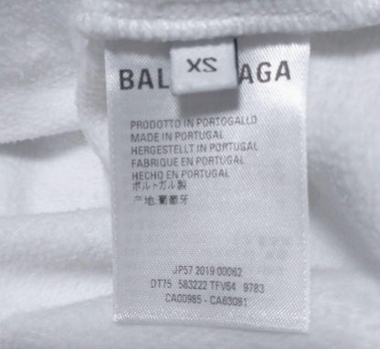 Balenciaga Lipstick Logo Hoodie White XS #QYF0VK