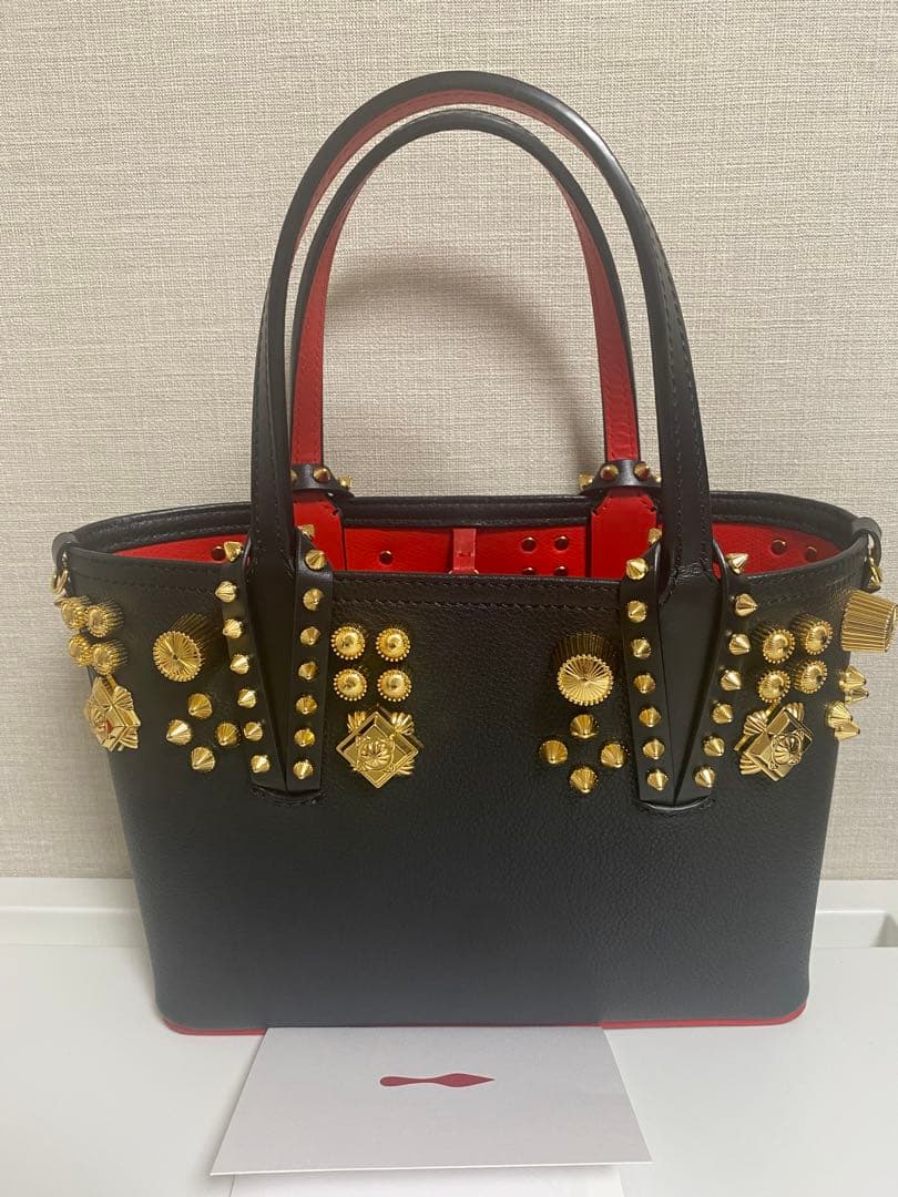 Christian Louboutin Cabata Red Studs Tote Bag Used Mint #QY3N8S