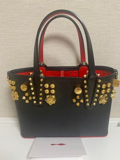 Christian Louboutin Cabata Red Studs Tote Bag Used Mint #QY3N8S