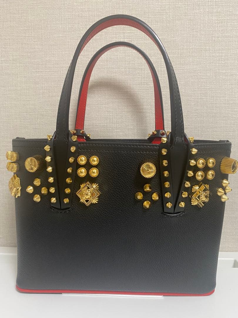 Christian Louboutin Cabata Red Studs Tote Bag Used Mint #QY3N8S
