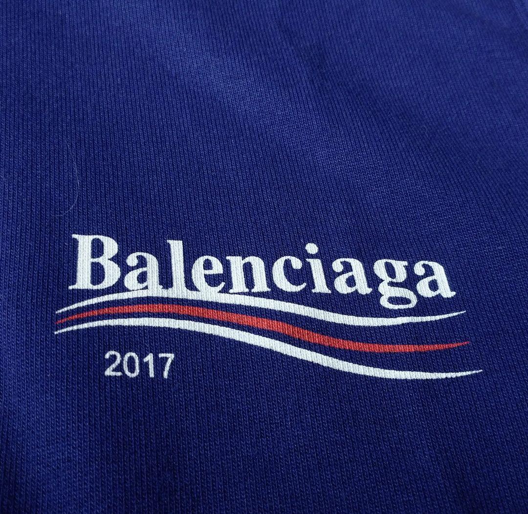 Balenciaga hoodie with 100th anniversary campaign logo, navy, size S #QYJB76