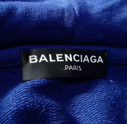 Balenciaga hoodie with 100th anniversary campaign logo, navy, size S #QYJB76