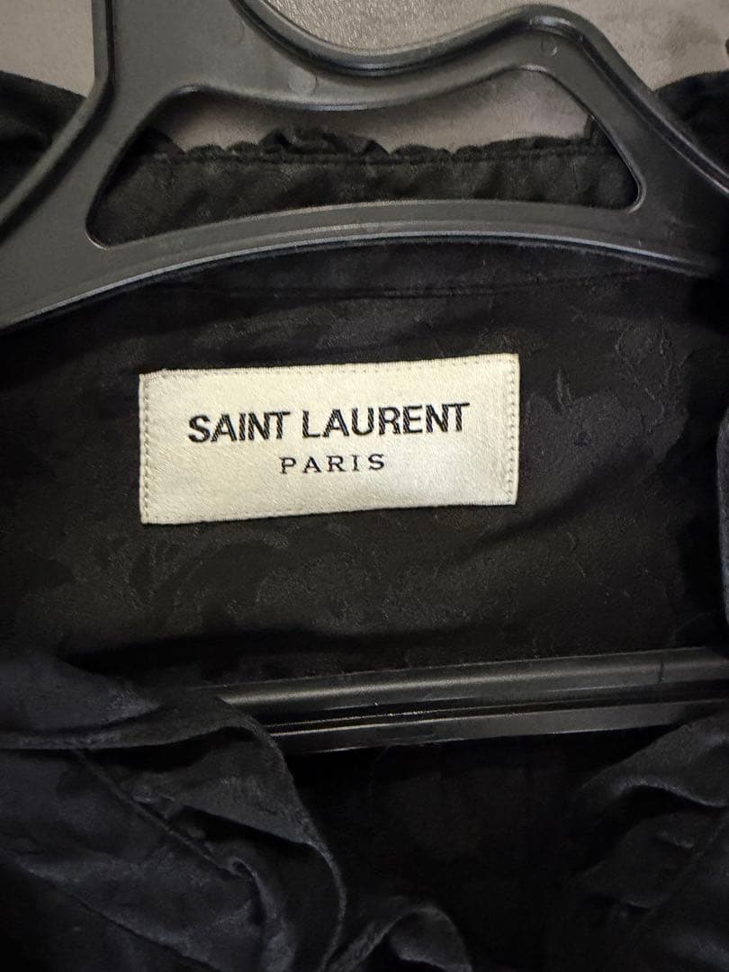 SAINT LAURENT black dress shirt #QYI0EO