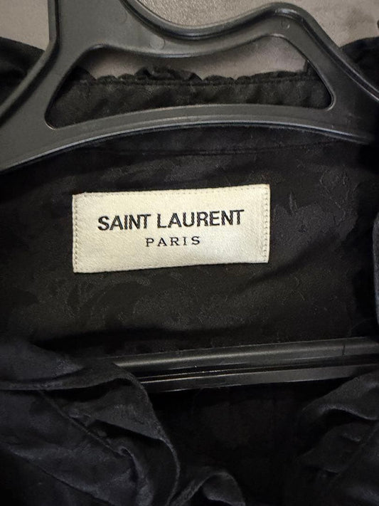 SAINT LAURENT black dress shirt #QYI0EO