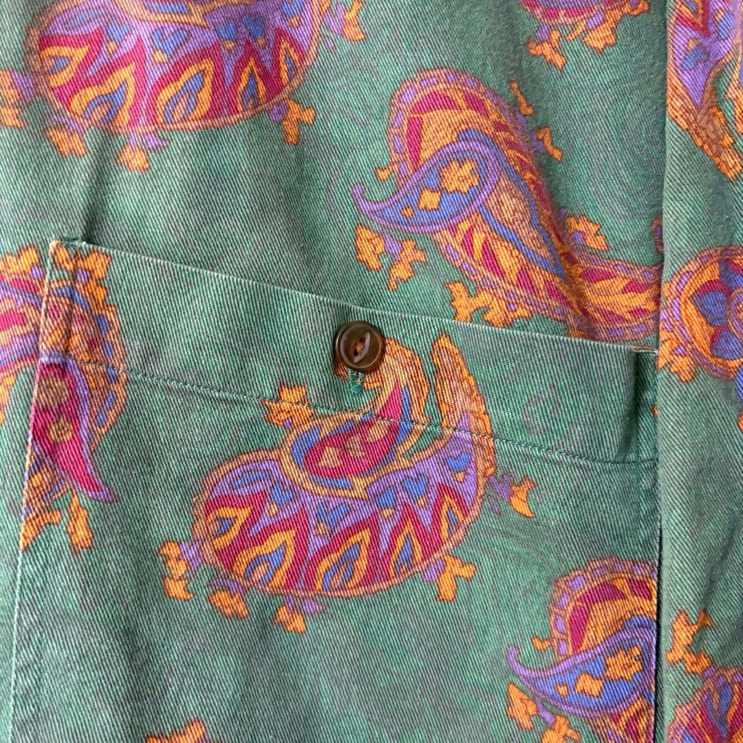 Special 80s Ralph Lauren Vintage Paisley Shirt, Size L #QY9V6L