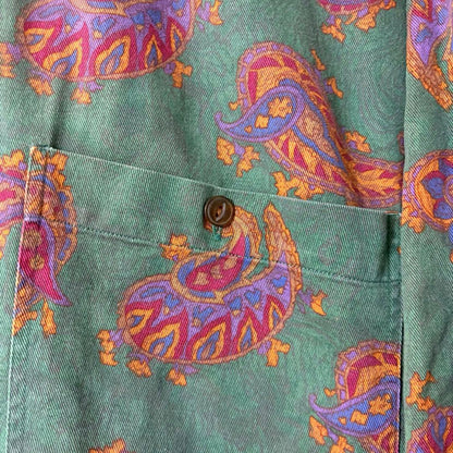 Special 80s Ralph Lauren Vintage Paisley Shirt, Size L #QY9V6L