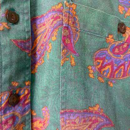Special 80s Ralph Lauren Vintage Paisley Shirt, Size L #QY9V6L